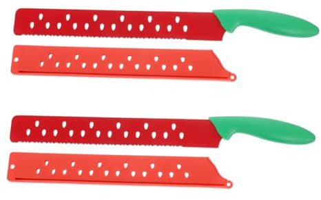 Ciieeo Cuchillo para Sandía de Acero Inoxidable, Cortador de Frutas, para Cortes Precisos y Rebanadas Fáciles en Cocina, 2 Piezas