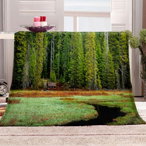 HOOTAP Kinderdecke 130 X 150 cm Fleece Blanket Natur Landschaft Flauschige Decke Winter Decke