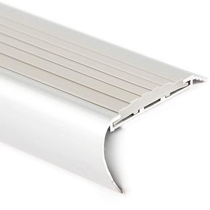 Treppenkantenprofil rund Aluminium grau LxBxH=1500x65x35mm - L=1,5 meter - Treppen Kantenschutz - Treppenprofil