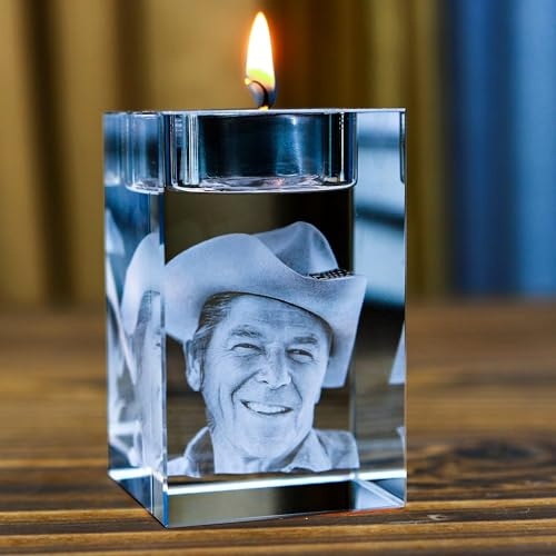 Personalisierter 3D-Kristall-Kerzenhalter Mit Foto, Individuell Gravierter Kristallkandelaber Mit Ihrem Eigenen Bildtext, 3D-gravierter Kerzenständer, Kristallkerzen(5X5X12CM)