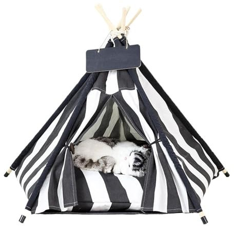 Haustier Teepee Kleines bis mittelgroßes Hundebett, Tipi, tragbares, waschbares Hundezelt mit dickem Kissen, Haustierhaus for den Innenbereich, Haus for Hunde, Katzen, Haustiere, Welpen Weich und leic