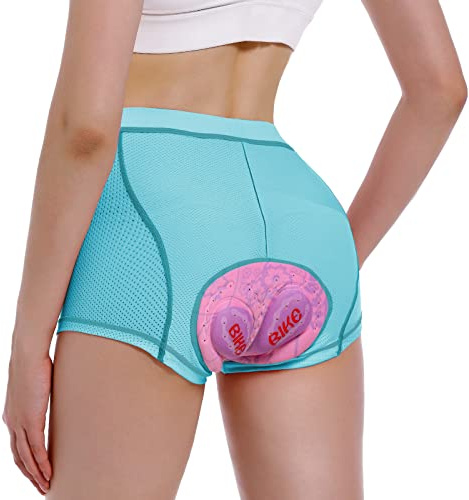 MEETWEE Cykelshorts dam vadderade cykeltrosor dam byxor cykelshorts dam vadderade cykelunderkläder vadderad 3D mountainbike ridning, Blå-rosa, L