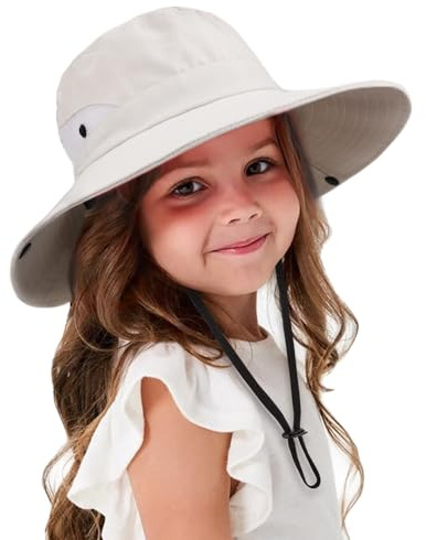 DRESHOW Cappello da Sole per Bambini Bambino Protezione UV all'aperto Mesh Pieghevole a Tesa Larga Pesca Cappelli Estivo da Spiaggia per Ragazze 3-8 Anni