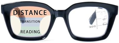 Hubeye Retro Oversized Large Frame Reading Glasses for Women Men Black Square Fashion Oprah Style Blue Light Blocking Computer Reader (Dark Black, 3.50)