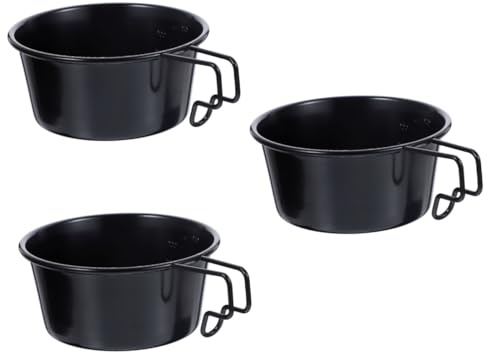 JOINPAYA 3 Pièces Saladier Inox Bols De Service Léger Bols à Mélanger Bol De Camping Avec Anse Poignée Réutilisable Ustensiles De Cuisine De Camping Salade Acier Inoxydable Noir