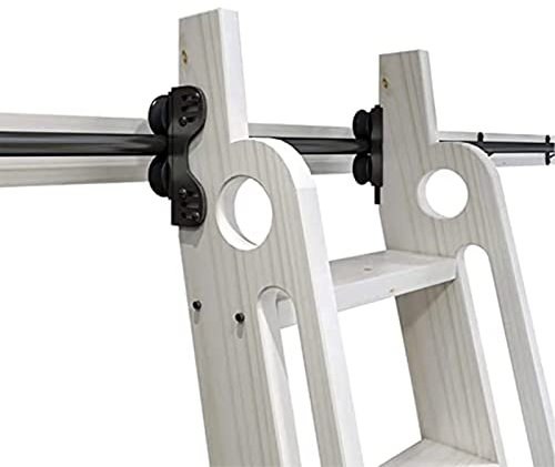 Kit di ferramenta per porta scorrevole da 1 m a 6 m con ruote per pavimento, sistema di scale per loft ufficio (senza scala inclusa), 200 cm, facile installazione design