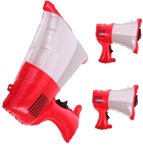 ibasenice 3 Stück Megafon Luftballons aus Aluminiumfolie Rot Vielseitiger Gebrauch Große Größe Feuerwehr Thema Party Dekoration für Geburtstag und Babyparty