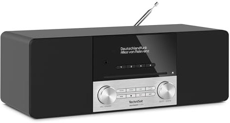 TechniSat DIGITRADIO 3 ASA – Stereo DAB+ Kompaktanlage mit Automatic Safety Alert (UKW, CD‑Player mit Resume, Bluetooth, USB, AUX-In, Kopfhöreranschluss, OLED‑Display, Radiowecker, 20  W RMS) Schwarz