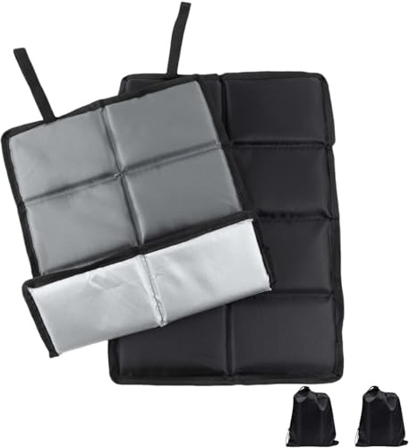 SINZONeu® 2 Pezzi Cuscino Seduta Esterno Pieghevole 45x35cm - Termico Impermeabile con Borsa & Moschettone per Trekking, Picnic