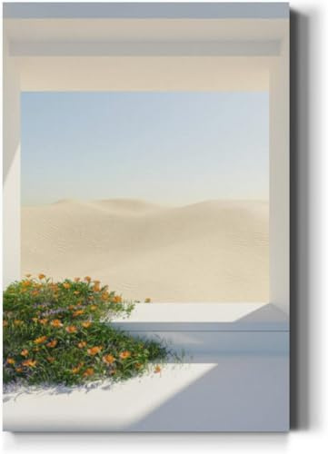 Large Wall Art Decor Abstract Pastel nature flowers leaves and tree plants Podium stand Vertical Pictures Framed Canvas Wall Art for Living Room Bedroom Bathroom Artwork Paintings Kitchen 36x24