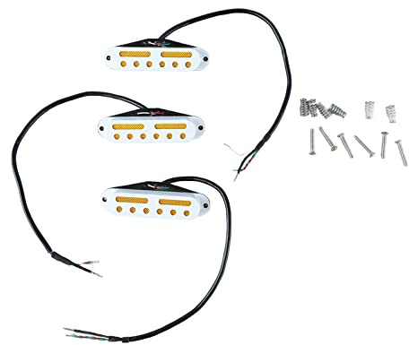 Ensemble de micros à bobine unique de 3 micros de guitare accessoires de remplacement blanc tons clair clair volume équilibré structure en métal durable installation facile pour