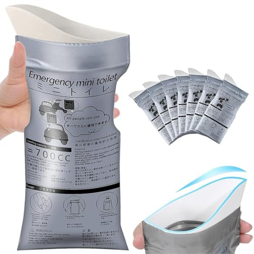 8pcs Einweg-Urinbeutel für Unterwegs, Mobile Notfalltoilette im Auto, 700 ml Gel-Urinbeutel für Camping Toiletten, Reisen, Stau, Erbrochene Beutel, Reisetoilette