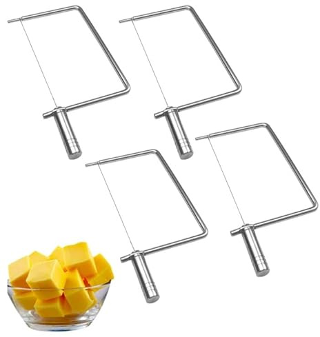 Cheese Slicer Accessories Cheese Cutter Stainless Steel Components - Great for Making Giftable Cheese Cutting Boards with This Cheese Slicer Kit (Silver-4pcs)