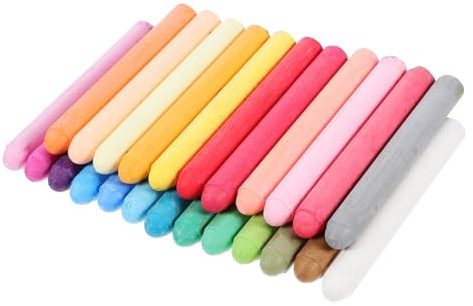 Alipis Juego De Tizas De Colores 24 Piezas 8 Cm x 0,95 Cm, Tiza Lavable Sin Polvo, Escritura Suave y Borrado Fácil, Para Pizarra Interior y Exterior, Adecuado Para Niños y Profesores