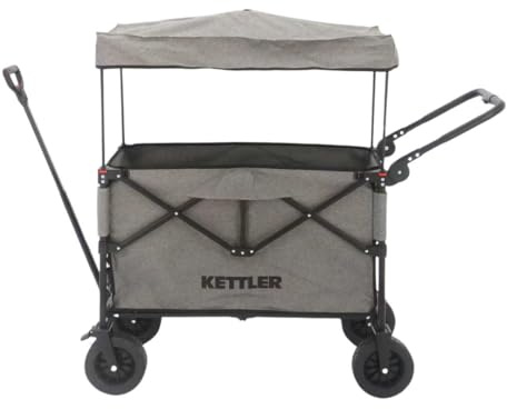 KETTLER Bollerwagen Easy | Faltbar | mit Bremse & Schiebegriff (Grau)
