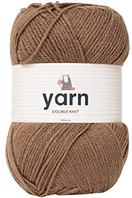 Korbond DK Brown Yarn - 100g Acrylic Wool - Lightweight, Hypoallergenic & Durable Double Knit Crochet Yarn Knitting Wool (290m Total)