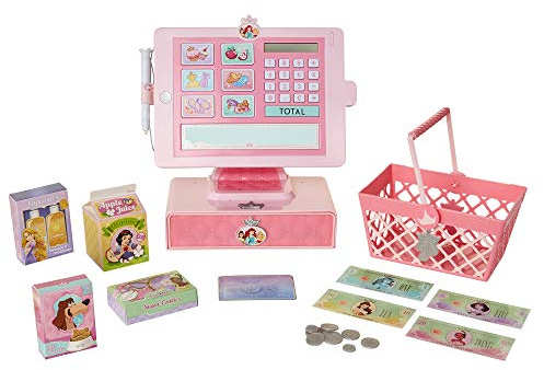 Disney Princess Style Collection Cash Register Shop N Play Market Set - Shopping Basket Included