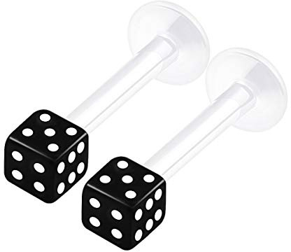 KJM FASHION 2 STK Durchsichtig Bioflex Labret 1,2mm 16g Monroe Ohrringe