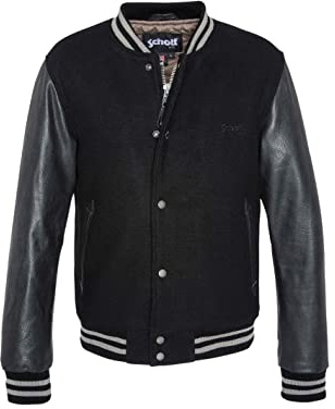 Schott nyc Hombre Lc8705 Chaqueta de Cuero Not Applicable, Negro/Negro, Large