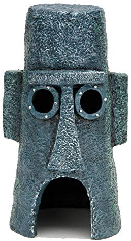 Penn-Plax Spongebob Squarepants Officially Licensed Aquarium Ornament – Squidward’s Easter Island Home – Large