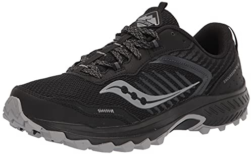 Saucony Men's Excursion TR15 Trail Running Shoe, Black/Shadow, 10 Wide