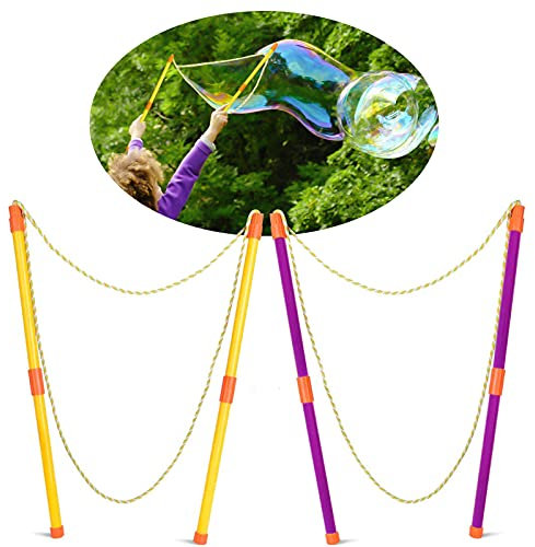 2 Paar Seifenblasen-Stab, Riesenseifenblasen für Kinder Erwachsene,Riesenseifenblasen Giant Bubble Maker Spielzeug,Bubble Wand,das Teleskopische Entwurfs Einfache Tragen, für Sommer Partys, Outdoor