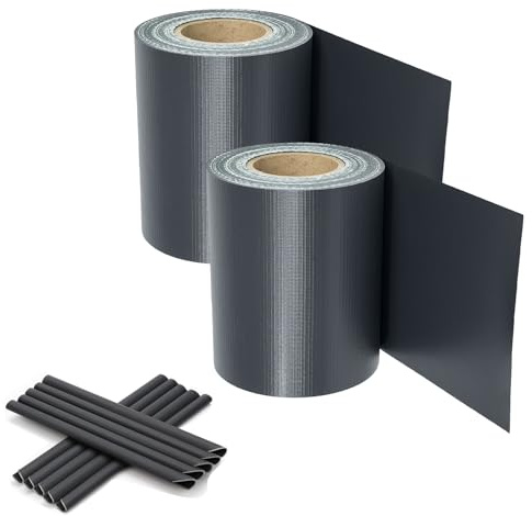 SWANEW Film brise-vue en PVC - 140 m x 19 cm - Opaque - Pour clôture à double fil - Avec 120 clips de fixation - Anthracite