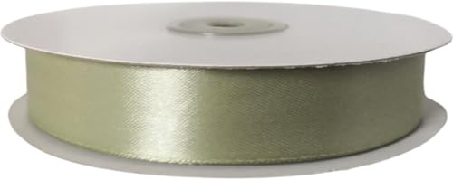 PuntoCasaStore Nastro Doppio Raso 25 mm – Rotolo 50 m, Doppia Faccia, Verde Salvia, Satin Ribbon per Bomboniere, Matrimonio, Prima Comunione, Confezioni Regalo, Fai da Te, Decorazioni Feste