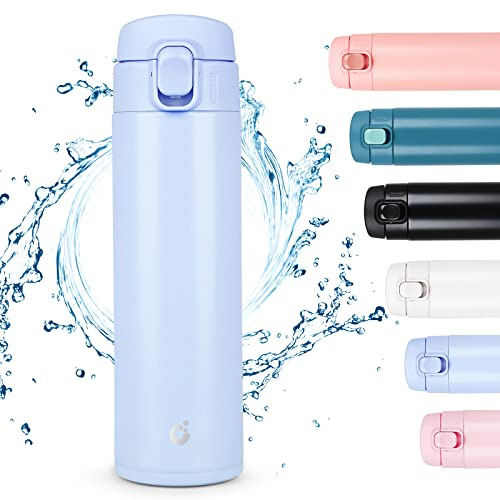 CodiCile Travel Mug, Reusable Coffee Cups with BPA-Free & Leakproof Lid,Coffee Flask for Hot and Cold Drinks,Double Wall Insulated Coffee Mug,Sky Blue,450ml