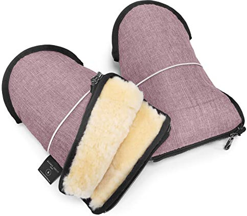 Lammfell Handwärmer von WERNER CHRIST BABY – GLOVY Handschuhe sind der ideale Kinderwagen-Muff aus medizinischem Fell, warmer universaler und wasserabweisender Handmuff, in Rosé (Rosa)