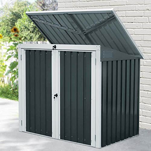 Home Deluxe - Mülltonnenbox BASURA M - Maße 158 x 101 x 134 cm, Raumfläche 1,3 m² - für 2X 240 L Mülltonnen I Mülltonnenbox, Gartenbox