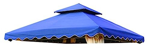 HCZION Ersatzdach Für Pavillon 3x3m Pavillondach Rechteckiger Pavillon-Ersatzabdeckung Mit Kaminabzug Doppeldach Ersatzstoff Ersatzbezug Pavillonabdeckung (Color : Blue)