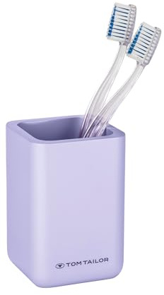 TOM TAILOR Zahnputzbecher, hochwertiger Becher für Zahnbürste und Zahnpasta, Zahnbürstenhalter aus langlebigem Kunststoff, stilvolle Deko fürs Badezimmer, Lilac
