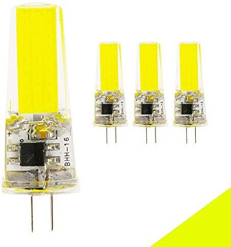 G4 Bombilla LED, 4W, 370LM, Equivalente Bombillas Halógenas, Blanco Frío 6000K, AC 220V 230V, No Regulable Ángulo de haz de 360° COB gel de sílice Para Bi-pin LED para Campana Extractora (4 piezas)