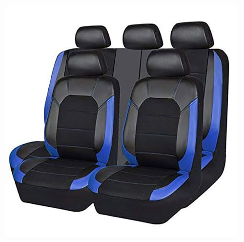 ZONEWD 9 Stück Auto Sitzbezüge für Dacia Dokker/Duster/Jogger Extreme/Logan MCV/Nova/Supernova 2000-2024, Autositzbezüge Kompletter Satz Leder Full Wrap Wasserdicht Auto Zubehör,Blue
