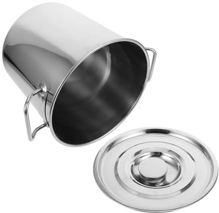 LABRIMP Olla De Acero Inoxidable Con Tapa y Asas Dobles Para Cocinar Sopas y Guisos Para Uso Comercial y Cocinas De Inducción Material Resistente y Fácil De Limpiar