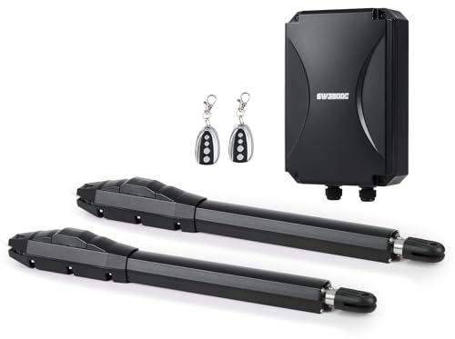 CO-Z Motorisation Portail Battant 220V/24V Double Bras pour 2 Vantaux Jusqu'à 400KG 6M avec 2 Télécommandes Moteur DC Automatisme à Vérins Télescopique Alimentation Solaire ou Batteries