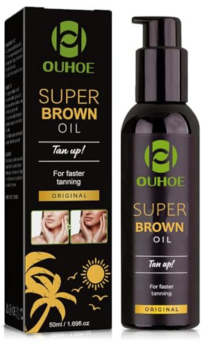 50 ml Solarium Bräunungsbeschleuniger, Bräunungsöl für Vorgebräunte und Dunkle Haut, Premium SchnellbräunungsbeschleunigerÖl mit Kokosduft, Tanning Oil mit Natürlichen Zutaten Bräunungscreme