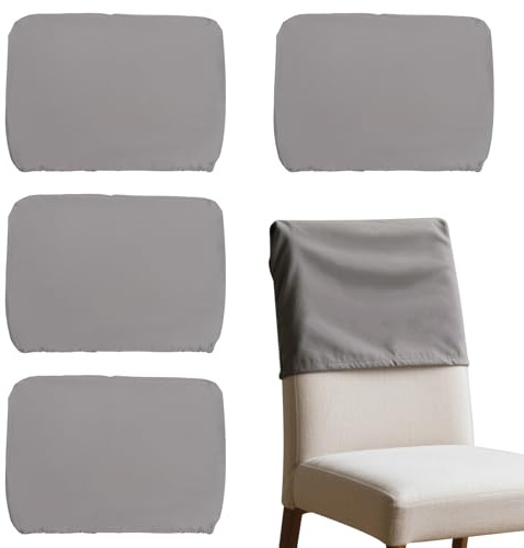 Sutowe 4pcs Kopf Kissenbezug Elastischer Polyester Rückenlehne Husse Stuhl Rückgehäuse Staubdichtes Stuhl Rückenschutz Stretch Abnehmbare Universal Stuhlhussen für Esszimmer Hotel Office