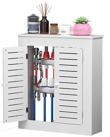 Heizkörperabdeckung for Zuhause, belüftete Sicherheitsdampf-Dekorationsheizkörperabdeckung, Wohnzimmer-Schlafzimmer-Flur-Dekorationsschrank, einfache Installation, schirmt Rohre ab(70x70x15cm)