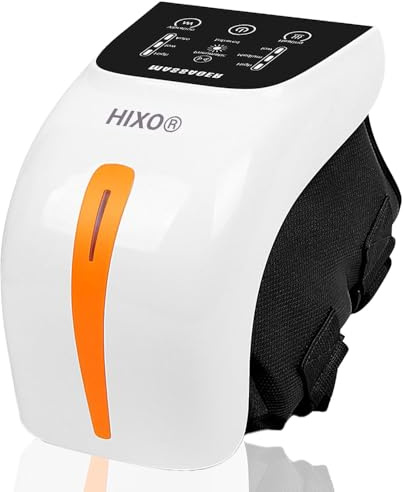 HIXO schnurloses Knie-Massagegerät mit Wärme & Vibration – 3 Heizstufen, Infrarotfunktion, XXL LED-Touchscreen & 3000 mAh Akku – Knieschmerzen & Verspannungen