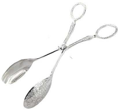 Pinze Da Cucina Pinza for alimenti placcata in oro, clip for torta, for insalata, pane, pasticceria, utensile da barbecue, pinza for, macedonia di frutta, utensili cucina(Silver)