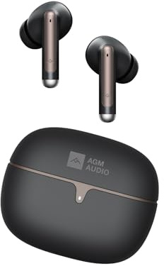 AGM Buds 5 Cuffie Bluetooth 5.4, Auricolari Senza Fili In-Ear con Driver 13mm per Suono HiFi Stereo, Bassi Potenti, Microfono Integrato, IPX4 Impermeabile, Touch Control per Sport e Lavoro