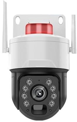 GUYSGNX Telecamere di sicurezza, 5MP Audio Surveillance IP Camera 50X Optical Zoom Human Detection PTZ CCTV 200M Night Vision Cam Tuya per uso esterno(5MP Add 32G Card)