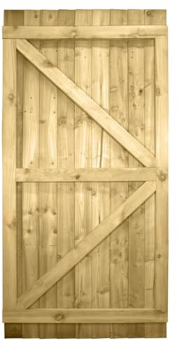 Bespoke Flat Top Wooden Garden Gate, 7ft x 3ft Feather Edge Fully Framed | Up to 210cm High x 90cm Wide, Made to Measure, Heavy Duty, Pressure Treated, Pedestrian Rear Gate Entry, Side Gate Entrance