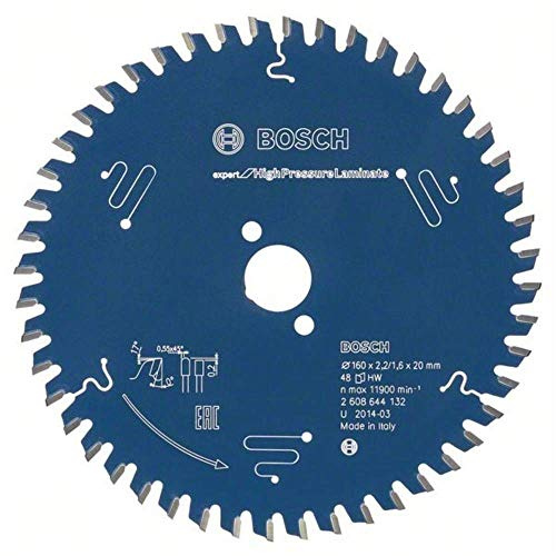 Bosch Professional 1x Kreissägeblatt Expert for High-Pressure Laminate (für Hochdruck-Schichtpressstoffplatten, Sägeblatt Ø 250 x 30 x 2,8 mm, Zähne 80, Zubehör Tischsägen)