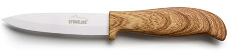 STONELINE® Back to Nature Keramik-Universalmesser, 21 cm, Holzoptik, Messer, zum Schneiden von Obst, Gemüse und Fleisch