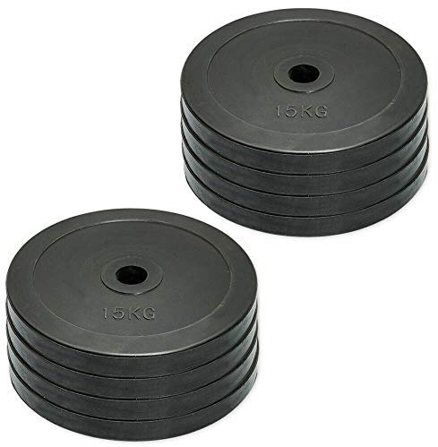 MAXSTRENGTH Hantelscheiben aus Gummi, olympische Hantelscheiben, 15 kg, 5 cm (15 kg x 8 = 120 Stück)