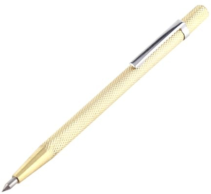 FTVOGUE Pocket Carbide Tip Scriber Etching Engraving Pen Engraver Carve Scribe Tool for Glass Ceramic Metal Sheet(Gold)