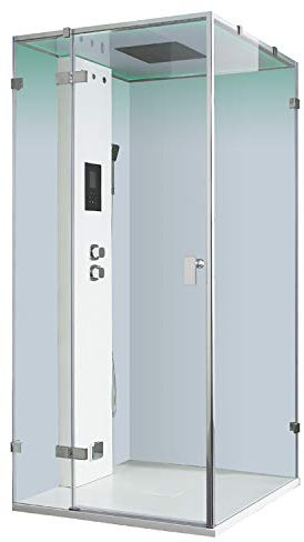 AWT Dampfdusche LD106F15 weiß matt/100x100/links